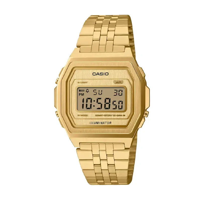 Casio Vintage Premium Digital Gold Ion-Plated Men's Watch- A1000G-9DF